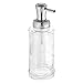 InterDesign Hamilton Glass Foaming Soap Dispenser Pump for Kitchen and Bathroom Countertop - Clear/Chrome