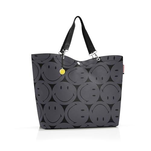 reisenthel shopper XL smiley grey – Geräumige Shopping Bag und edle Handtasche in einem – Aus wasserabweisendem Material