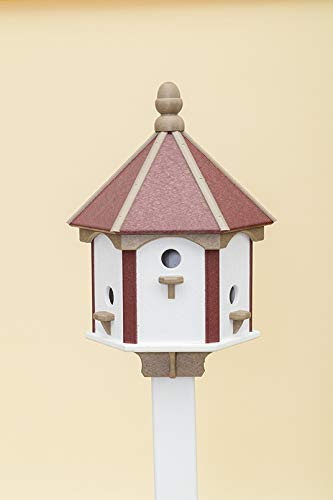 DutchCrafters 6-Hole Classic Birdhouse (Cherry Wood/Weatherwood/White)