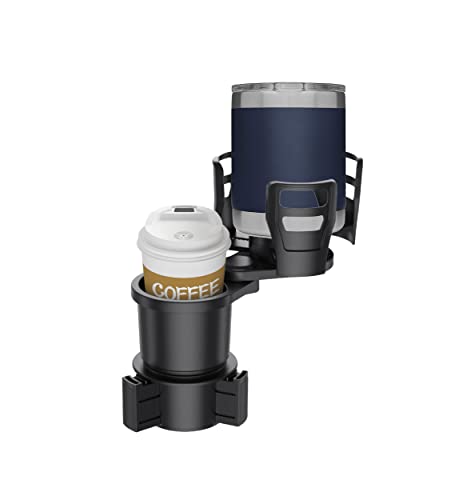 Car Cup Holder Extender，fit Water Bottle 14oz-24 oz and Snack Cups，2 in 1 Multifunctional with Adjustable Base,Adjustable After Inserting, Suitable for Most car Cup Holders