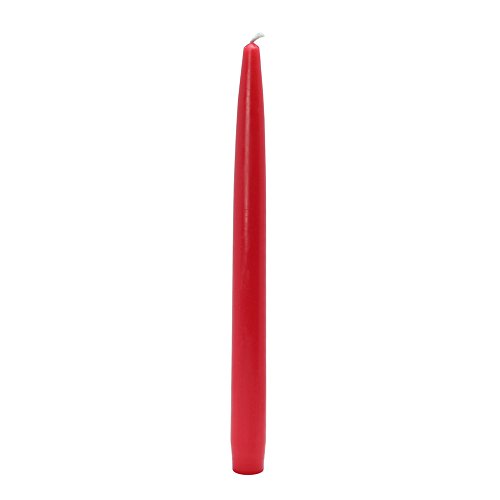 Zest Candle CEZ-027_12 144-Piece Taper Candle, 10", Ruby Red