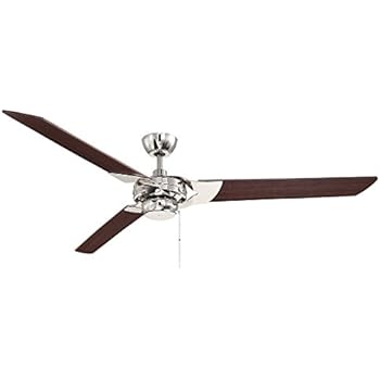 Indoor Ceiling Fans With Polished Nickel Tone Finish Metal