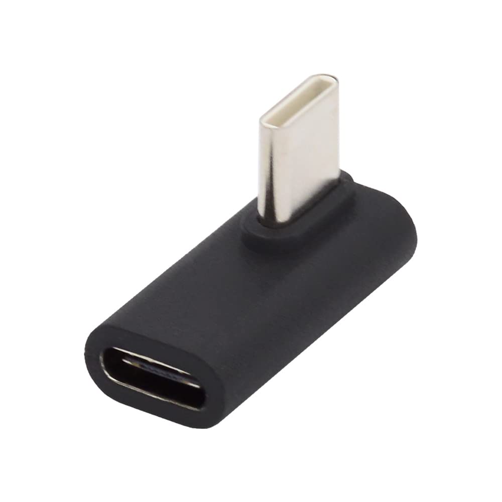Cablecc 90 Degree Low Profile Right & Left Angled USB 3.1 Type-C Male to Female Extension Adapter for Laptop & Tablet & Phone
