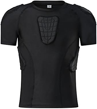 TUOYYouth Boys Padded Protective Shirts Paddded Compression Shirts for Football Paintball Baseball