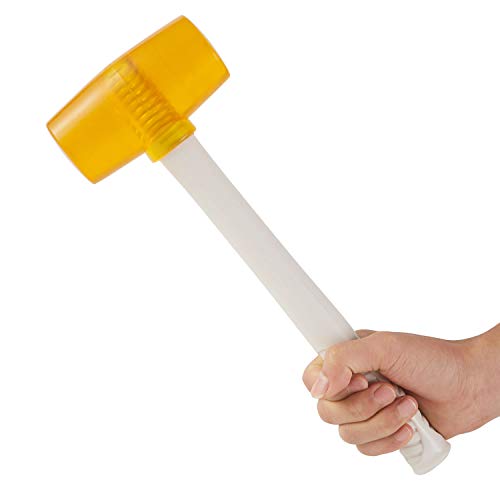 SOLUDE 19 Ounce Rubber Mallet,Lightweight Double-Face Hammer with Fiberglass Non Slip Handle,Perfect for Leather Crafts,Jewelry,Wood and Flooring Installation
