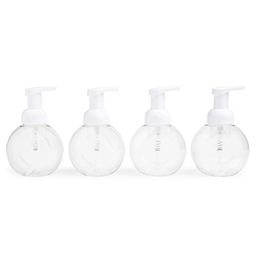 MHO Containers Clear Foaming Soap Dispenser with White Pump Locking