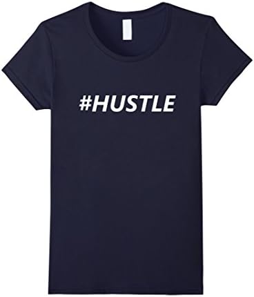 Women's HashTag Hustle #hustle T-Shirt Large Navy