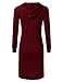Doublju Womens Long Sleeve Hoodie Midi Dress (Made In USA)