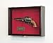 Large/Double 2 Pistol Handgun Revolver Gun Display Case Cabinet Rack Shadowbox (Cherry Finish, Red Background)