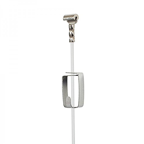 4 Hanging Components STAS Minirail Picture Hanging System- Complete Kit (4 Hooks and Cords 2 Rails 59", White)