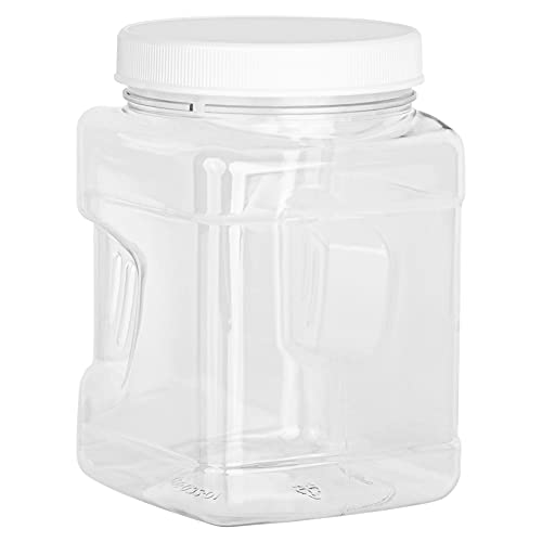 Stock Your Home Plastic Storage Jars (6 Pack) 32 Oz Square Plastic