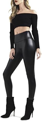 Retro GongFaux Leather Leggings for Women Tummy Control High Waist Stretch Shiny Pleather Pants