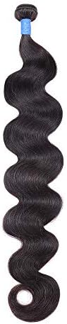 Ucrown Hair 36inch 100% Brazilian Human Hair Body Wave One Bundles 100g Total Human Hair Weave Extensions Natural Black Color (36)