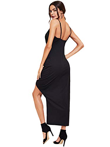 MAKEMECHIC Women's Sleeveless Split Ruched Halter Party - Want It All