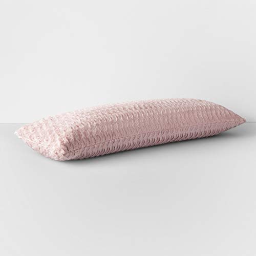 Room Essentials Cut Plush Body Pillow Covers - Metallic Pink - 50"x20" Faux Fur