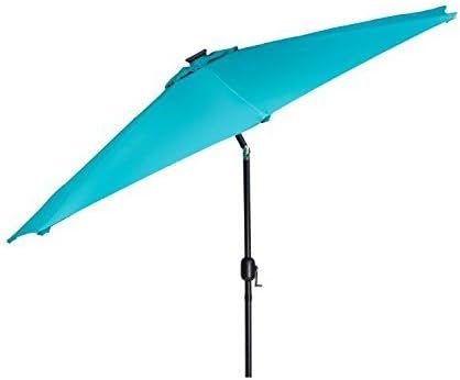 Amazon Com Trademark Innovations Deluxe Solar Powered Led Lighted Patio Umbrella 9 Peacock Blue Garden Outdoor