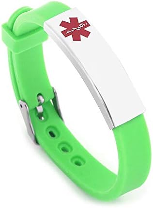 BBX JEWELRY Silicone Medical Alert ID Bracelets Sport Waterproof for Men Womens Adjustable with Wrists 6" - 7.5"