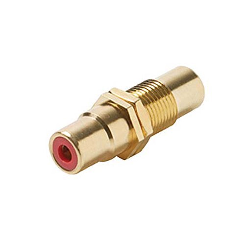 RCA Female Jack Coupler Panel Mount Red Band Gold Barrel Insert Audio Video Round Adapter Insert Wall Plate RCA to RCA Plug Jack 1 Component Connector