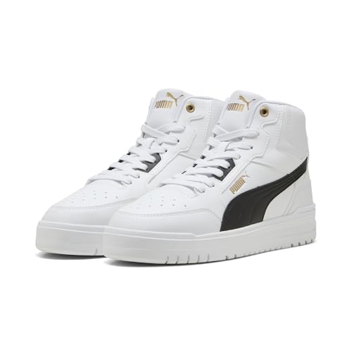 Unisex Shuffle Downtown MID Sneaker, Weiß Schwarz Gold, 37.5 EU, Puma Weiß Puma Schwarz Puma Gold, 37.5 EU