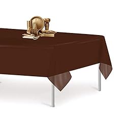 Brown 1 Pack Premium Disposable Plastic Tablecloth