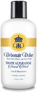 Debonair Duke Tropical Paradise Beard Wash/Shampoo-Best 100% All Natural Botanically Rich Moisturizing Beard Wash/ Shampoo for All Hair Styles-Adds Strength, Resilience, and Shine to Beards & Hair