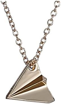 Women Jewelry Concise Paper Airplane Alloy Necklaces Clavicle Chain