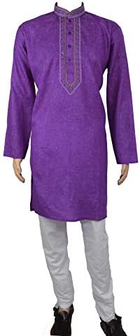 GUGGI Mens Cotton Kurta Pajama Short Knee Length Indian Outfit AR250