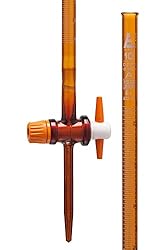 EISCO Amber Burette, 10mL - with PTFE Key Stopcock
