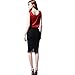 Zmart Women's Sexy Round Neck Silk Satin Camisoles Tank Tops Red X-Large