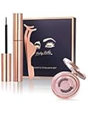 PF 79 Magnetic Eyeliner with 3D Magnetic Eyelash Set Natural Full Eye Magnet Eyelashes Ultra-thin Reusable and Handmade 5 Magnet Eyelashes False Fake Lashes with Eyelash Tweezer
