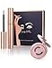 PF 79 Magnetic Eyeliner with 3D Magnetic Eyelash Set Natural Full Eye Magnet Eyelashes Ultra-thin Reusable and Handmade 5 Magnet Eyelashes False Fake Lashes with Eyelash Tweezer