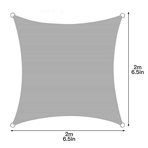 YHNJI Sonnensegel, 2x 2m, für Außenbereich, Terrasse, Garten, Hinterhof, Pool – Bild 3
