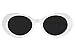 White Clout Goggles by GT Essentials | Bold Retro Oval Mod Thick Frame Sunglasses