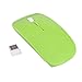 HDE Ultra-Thin Wireless Mouse 2.4GHZ Ergonomic Candy Colored Optical Mouse with USB Nano Receiver and Adjustable DPI Switch (Green)