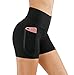 Dragon Fit High Waist Yoga Shorts for Women with 2 Side Pockets Tummy Control Running Home Workout Shorts