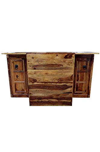 Orientalischer Hausbar Bartheke aufklappbar aus Massivholz Jiya Braun 180cm Groß | Theke Bar Tresen Deko orientalisch… – Bild 8