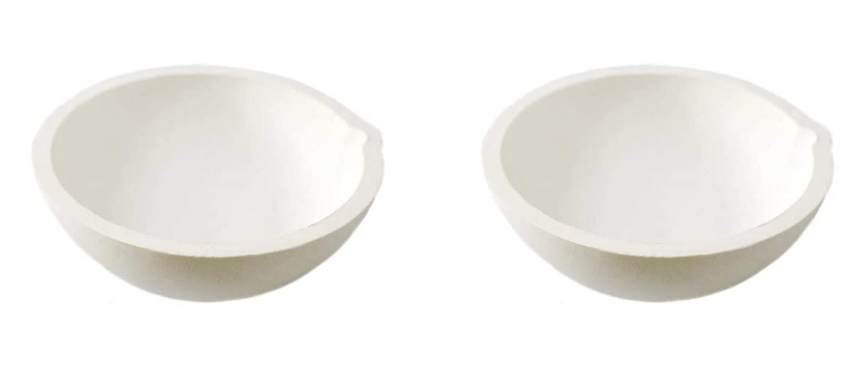 LLF Ceramic Crucible Bowl Dish Cup Furnace Melting Casting Refining Gold Silver (2pcs 1000g)