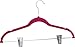 Utopia Home Velvet Skirt Hangers with Clips 12 Pack - Non Slip Velvet Clothes Hangers with Notches for Pants and Coat - Slim and Heavy Duty with 360 Degree Swivel Hook - Pink