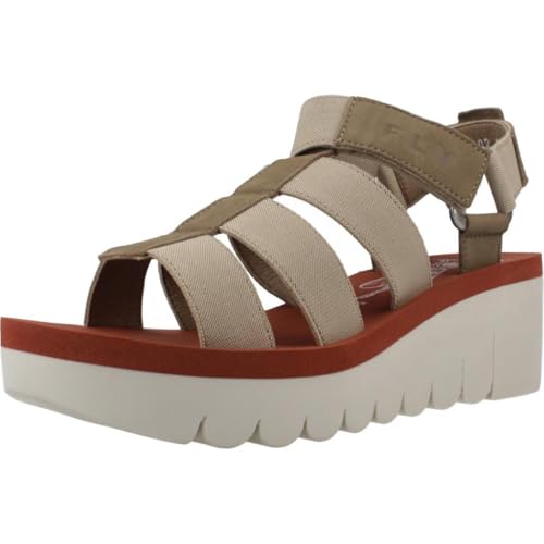 Fly London YOJI198FLY Women's Sandal, Military/beige/brick