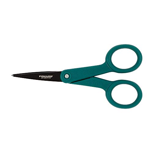 Fiskars 199940-1004 Non-Stick Scissors, Green Teal/Black