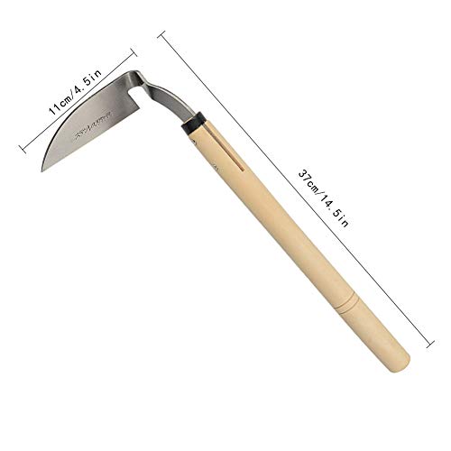 KEYI Japanese-Style Stainless Steel Bent Angle Weeding Sickle Very Sharp Edge - Will Give You a More Efficient Working Speed - Thumbnail 4