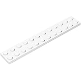 WEBRICK Classic Building Plate 2x12, 100 Piece White Bulk Plates, Compatible with Parts and Pieces 2445, Compatible with All Major Brick Brands(Colour:White)