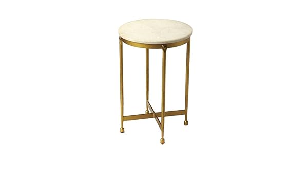 Amazon Com Offex Modern Round Marble End Table Antique Brass