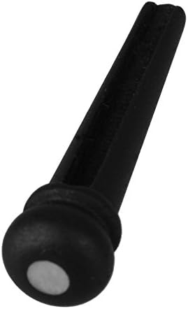 KELER 6 Pcs Plastic Nut Black Inlaid White Dot Acoustic Guitar Replacement Bridge Pins