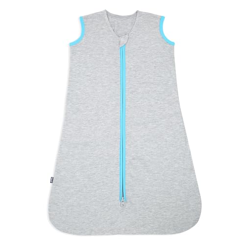 HALO Sleepsack Ideal Temp, Baby Wearable Blanket, TOG 1.0, Heather Grey/Aqua, Small