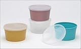 Denture Cup with Lid - Turquoise, set of 2
