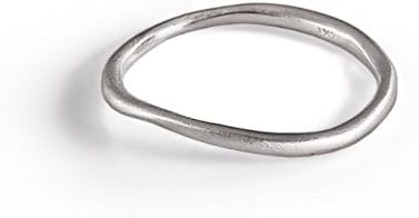 Unique Wedding Band, 14K white Gold Wedding Ring Sculptured By Hand, women Solid Gold wedding Ring. fine jewelry.