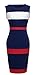 HOMEYEE Women's Voguish Colorblock Stripe Pencil Dress B275 (M, Dark Blue)