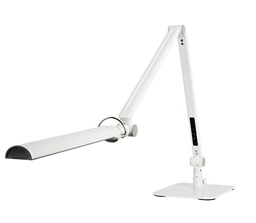 SoftechNatural Ultra Bright Light LED Lamp with Swiveling Head & Base Type (3 Lighting Modes, 5-Level Dimmer, Touch-Sensitive Control Panel, USB Charging Port, Mobile Device Charger) (White)