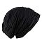 Spring Fever Men Women Adults Unisex All Season Slouchy Skull Cap Wrinkled Hat Lightweight Beanie Black